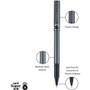 uniball Deluxe Rollerball Pen, Stick, Extra-Fine 0.5 mm, Black Ink, Metallic Gray/Black Barrel, Dozen