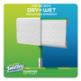 Swiffer Sweeper Mop, 10 x 4.8 White Cloth Head, 46" Green/Silver Aluminum/Plastic Handle, 3/Carton