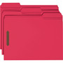 Smead Top Tab Colored Fastener Folders, 0.75" Expansion, 2 Fasteners, Letter Size, Red Exterior, 50/Box