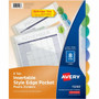 Avery Insertable Style Edge Plastic Dividers with Pockets, 8-tab - 8 x Divider(s) - 8 - 8 Tab(s)/Set - 9.3" Divider Width x 11.25" Divider Length - 3 Hole Punched