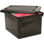 Vertiflex File Tote with lid - External Dimensions: 19" Width x 15.5" Depth - Media Size Supported: Letter, Legal - Plastic - Black - For File