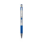 Zebra F-301 Ballpoint Pen, Retractable, Fine 0.7 mm, Blue Ink, Stainless Steel/Blue Barrel, 2/Pack