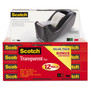 Scotch Transparent Tape Value Pack with Black Dispenser, 1" Core, 0.75" x 83.33 ft, Transparent