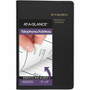 At-A-Glance Large Telephone/Address Book - Wire Bound - 5" Sheet Size - Black - Simulated Leather
