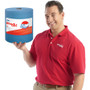 WypAll Power Clean X80 Heavy Duty Cloths, Jumbo Roll, 12.4 x 12.2, Blue, 475/Roll