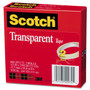 Scotch Transparent Tape, 3" Core, 0.5" x 72 yds, Transparent, 2/Pack