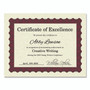 Great Papers! Metallic Border Certificates, 11 x 8.5, Ivory/Red with Red Border, 100/Pack