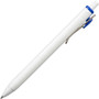 uniball uniONE Gel Pen, Retractable, Medium 0.7 mm, Blue Ink, White/Blue Barrel, Dozen