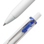 uniball uniONE Gel Pen, Retractable, Medium 0.7 mm, Blue Ink, White/Blue Barrel, Dozen