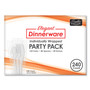 Berkley Square Elegant Dinnerware Heavyweight Cutlery Assortment, Individually Wrapped, 120 Forks/80 Spoons/40 Knives, White, 240/Box (BSQ90191) View Product Image