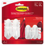 Command General Purpose Designer Hooks, Small/Medium, Plastic, White, 1lb and 3 lb Capacities, 4 Hooks and 4 Strips/Pack