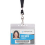 Advantus ID Holder/Lanyard Combo Pack - Support 3.75" x 2.63" Media - Horizontal - Vinyl - Black/Clear - Durable