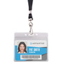Advantus ID Holder/Lanyard Combo Pack - Support 3.75" x 2.63" Media - Horizontal - Vinyl - Black/Clear - Durable