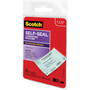 Scotch Self-Sealing Laminating Pouches, 9.5 mil, 3.88" x 2.44", Gloss Clear, 25/Pack