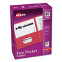 Avery Two-Pocket Folder, 40-Sheet Capacity, 11 x 8.5, Red, 25/Box (AVE47989) View Product Image