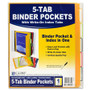 C-Line Binder Pocket With Write-On Index Tabs, 9.88 x 11.38, Assorted, 5/Set