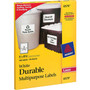 Avery Durable Permanent ID Labels with TrueBlock Technology, Laser Printers, 5 x 8.13, White, 2/Sheet, 50 Sheets/Pack