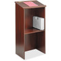 Safco Stand Up Lectern - Rectangle Top - 15.75" Table Top Length x 23" Table Top Width - 46" Height - Assembly Required - Laminated, Mahogany
