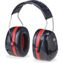 Peltor Optime 105 Twin Cup Earmuffs - Noise, Noise Reduction Rating Protection - Foam, Acrylonitrile Butadiene Styrene (ABS), Plastic, Plastic - Black, Red - Foldable, Comfortable, Lightweight, Low Linting