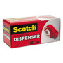 Scotch Compact and Quick Loading Dispenser for Box Sealing Tape, 3" Core, For Rolls Up to 2" x 60 yds, Red