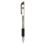 Universal Comfort Grip Gel Pen, Stick, Medium 0.7 mm, Black Ink, Clear/Black Barrel, Dozen