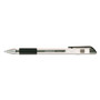 Universal Comfort Grip Gel Pen, Stick, Medium 0.7 mm, Black Ink, Clear/Black Barrel, Dozen