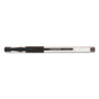 Universal Comfort Grip Gel Pen, Stick, Medium 0.7 mm, Black Ink, Clear/Black Barrel, Dozen