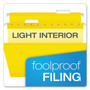 Pendaflex Colored Reinforced Hanging Folders, Letter Size, 1/5-Cut Tabs, Yellow, 25/Box