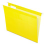 Pendaflex Colored Reinforced Hanging Folders, Letter Size, 1/5-Cut Tabs, Yellow, 25/Box