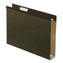 Pendaflex Extra Capacity Reinforced Hanging File Folders with Box Bottom, 2" Capacity, Letter Size, 1/5-Cut Tabs, Green, 25/Box