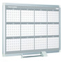MasterVision Magnetic Dry Erase Calendar Board, 12-Month Planning/Scheduling, 36" x 24", White Surface, Satin Aluminum Frame