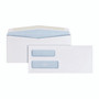 Quality Park Double Window Security-Tinted Check Envelope, #10, Commercial Flap, Gummed Closure, 4.13 x 9.5, White, 500/Box