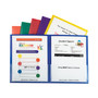 C-Line Classroom Connector Folders, 11 x 8.5, Clear/Assorted, 6/Pack