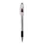 Pentel R.S.V.P. Ballpoint Pen, Stick, Fine 0.7 mm, Black Ink, Clear/Black Barrel, Dozen