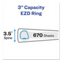 Avery Durable View Binder with DuraHinge and EZD Rings, 3 Rings, 3" Capacity, 11 x 8.5, Black, (9700) View Product Image