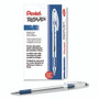 Pentel R.S.V.P. Ballpoint Pen, Stick, Medium 1 mm, Blue Ink, Clear/Blue Barrel, Dozen