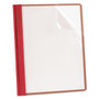 Oxford Earthwise by Oxford 100% Recycled Clear Front Report Covers, 3-Prong Fastener, 0.5" Capacity, 8.5 x 11, Clear/Red, 25/Box