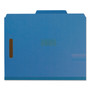 Smead Recycled Pressboard Classification Folders, 2" Expansion, 2 Dividers, 6 Fasteners, Letter Size, Dark Blue, 10/Box