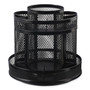 Universal Metal Mesh Rotating Desktop Organizer, 8 Compartments, Metal Mesh, 6.5" Diameter x 6.13"h, Black