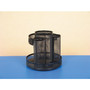 Universal Metal Mesh Rotating Desktop Organizer, 8 Compartments, Metal Mesh, 6.5" Diameter x 6.13"h, Black