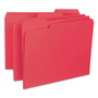 Smead Interior File Folders, 1/3-Cut Tabs: Assorted, Letter Size, 0.75" Expansion, Red, 100/Box