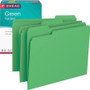 Smead Colored File Folders, 1/3-Cut Tabs: Assorted, Letter Size, 0.75" Expansion, Green, 100/Box