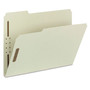 Smead Recycled Pressboard Fastener Folders, 1" Expansion, 2 Fasteners, Letter Size, Gray-Green Exterior, 25/Box