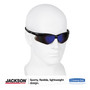 KleenGuard Nemesis Safety Glasses, Black Frame, Blue Mirror Lens
