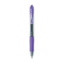 Pilot G2 Premium Gel Pen, Retractable, Fine 0.7 mm, Purple Ink, Smoke/Purple Barrel, Dozen
