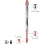 uniball VISION ELITE Hybrid Gel Pen, Stick, Bold 0.8 mm, Red Ink, White/Red/Clear Barrel