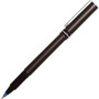 uniball Deluxe Rollerball Pen, Stick, Extra-Fine 0.5 mm, Blue Ink, Metallic Gray/Black/Blue Barrel, Dozen