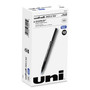 uniball Deluxe Rollerball Pen, Stick, Extra-Fine 0.5 mm, Blue Ink, Metallic Gray/Black/Blue Barrel, Dozen
