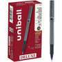 uniball™ Deluxe Rollerball Pens - 0.5 mm Micro Pen Point - Blue Ink - Gray Barrel