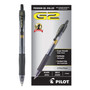 Pilot G2 Premium Gel Pen, Retractable, Bold 1 mm, Black Ink, Smoke/Black Barrel, Dozen